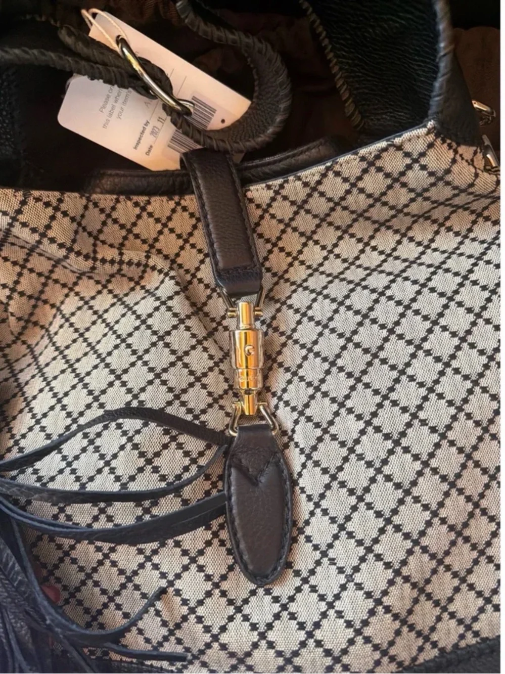 GUCCI Jackie Diamante canvas bag - Picture 7 of 14